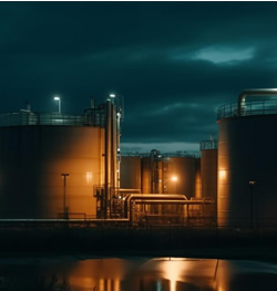 Storage facility at night